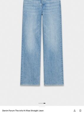 Denim Forum Arlo High-Rise Straight Jeans - Light Blue Wash